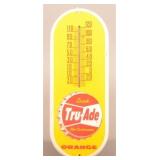 Drink Tru-Ade Orange Soda Pop Thermometer.