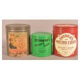 3 Large Chips & Pretzel General Store Display Tins