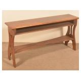 Antique Oak Arts & Crafts Piano Bench.