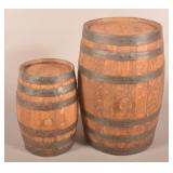 Two Oak Metal Banded Casks.