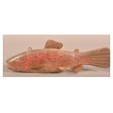 Paint-Decorated Wood Speckled Trout Fish Decoy.