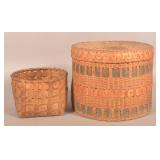 Two New England Indian Birch Baskets.