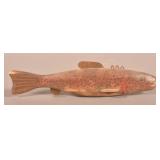 Paint-Decorated Wood Speckled Trout Fish Decoy.