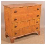 Great Antique Vinegar Paint-Decorated Mule Chest.