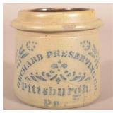 Orchard Preserving Co., Pittsburgh Tophat Crock.
