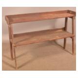 Primitive Bucket Bench in Red Paint.