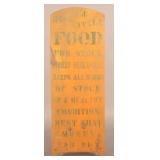Antique Rochester Stock Food Advertising Panel.