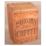 Antique Wood 100 lb. Luxury Coffee Bin.