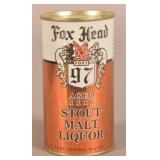 Fox Head Stout Malt Liquor Beer Can.