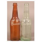 Two Vintage Painted Label Fox Head Beer Bottles.