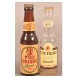 Fox De Luxe Bock & Fox Head 400 Beer Bottles.