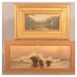 Two 19th C. Framed Oil On Canvas Paintings.