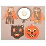 Vintage Halloween Die-Cut Ornaments.