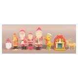 Celluloid Santa Claus Christmas Decorations.