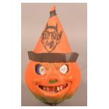 Unusual Electrified Halloween JOL w/ Paper Hat