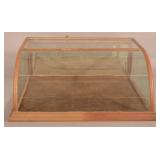 Curved Front Nickel and Glass Store Counter Case.