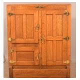 Large Antique Oak Refrigerator.