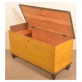 Mustard-Painted Antique Blanket Chest.