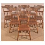 Set of 6 PA Plank Seat Chairs.