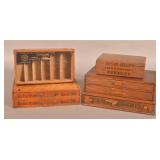 Five Small Oak Needle & Thread Store Cabinets.