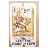 Rare Plow Boy Tobacco Porcelain Door Push.