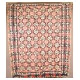 Rare Hemfield Railroad 4-Color Coverlet.