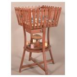 Excellent Antique Red-Painted Sewing Stand.