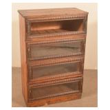 Oak Glass Front Haberdashery Display Cabinet.