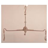 18th C. Wrought Iron Hanging Scale w/ Inset Cross.