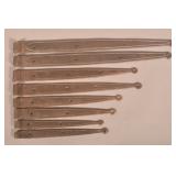 Four Graduated Pairs Wrought Iron Strap Hinges.