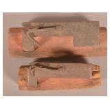Two Early Conestoga Wagon Axe Holders.