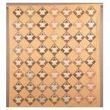 Antique Basket Pattern Patchwork Quilt.
