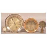 Group of Four Antique Steam & Pressure Gauges.