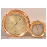 Two Large Crosby Brass Steam Gauges.
