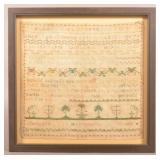 Early Signed & Dated Needlework Sampler.