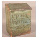 Very Rare Blue 50 lb. King Bee Coffee Bin.