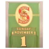 Singer Sewing Machine Tin Perpetual Calendar.
