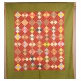 Geometric Patchwork Antique Quilt.