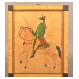 Signed G.B. French Officer On Horseback Watercolor