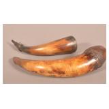Contemporary Scott Sibley Carved Powder Horns.