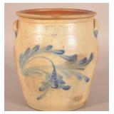 Cowden & Wilcox Blue-Decorated Stoneware Crock.