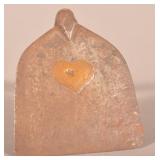 Rare Early PA Heart Inlaid Dough Scraper.