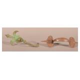 Two Large Figural Wrought Iron Thumb Latches.