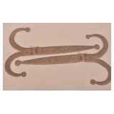 Pair 25" Wrought Iron Rams Horn Hinges.