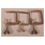 Wrought Iron PA Heart-Shaped Quilt Clamps.