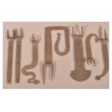 Seven Conestoga Wrought Iron Toolbox Hinges.