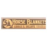 Excellent 5/A Horse Blankets Cardboard Strip Sign.