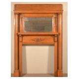 Antique Tiger Oak Fireplace Mantle.