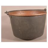 Large Dovetailed Copper Apple Butter Kettle.