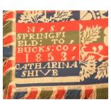 Springfield Twp., Bucks Co., PA 1853 Coverlet.